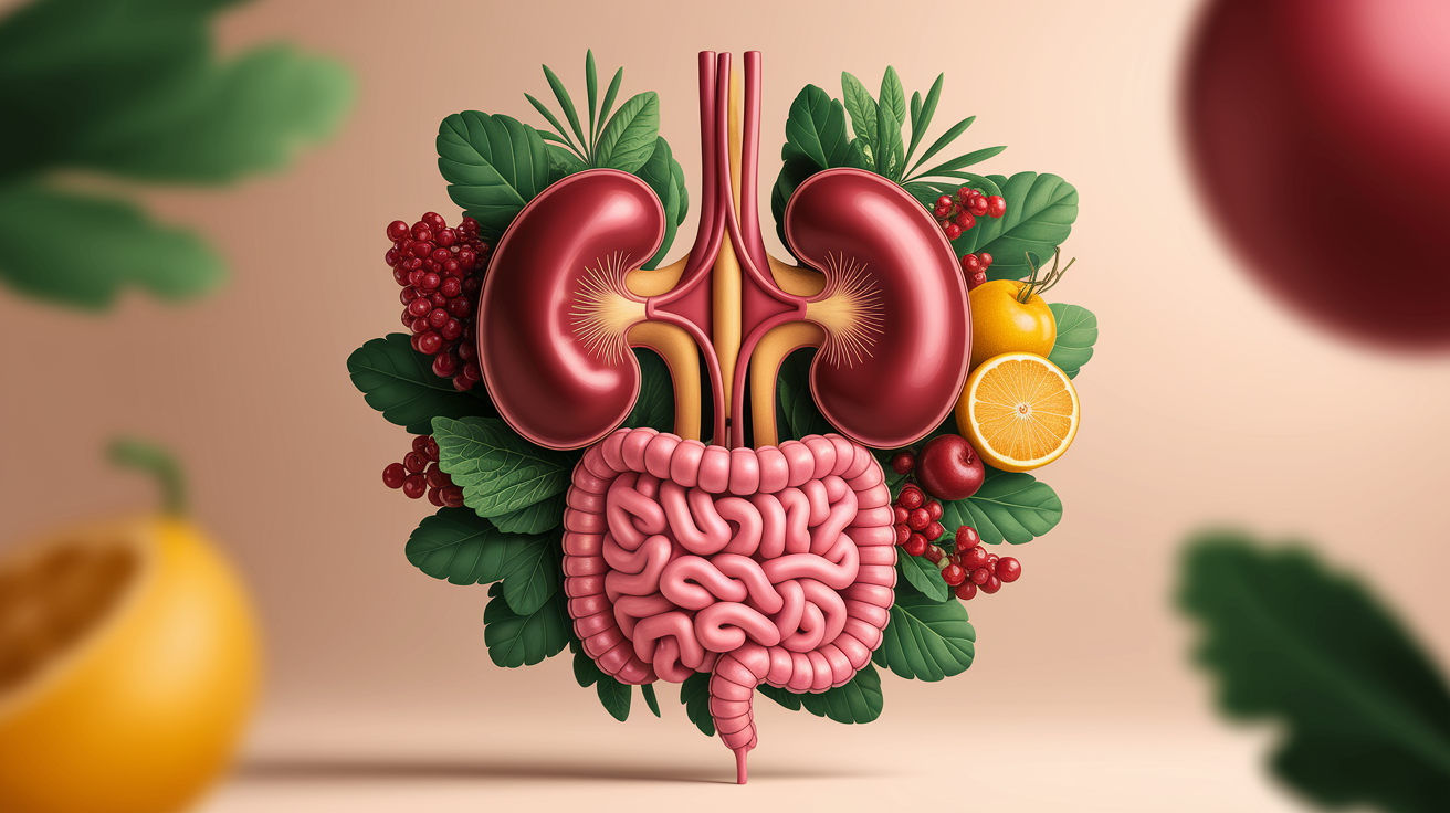 A conceptual illustration representing Internal Detox – Supporting Kidney, Liver, and Digestive Health. Visualize the main ideas: . Creative but clear representation of the concept. Style: Use shallow depth of field with selective focus to create a professional, intimate feel Employ warm. high quality, detailed, professional, clean composition, good lighting, sharp focus, well-composed. high quality, professional, detailed, well-composed