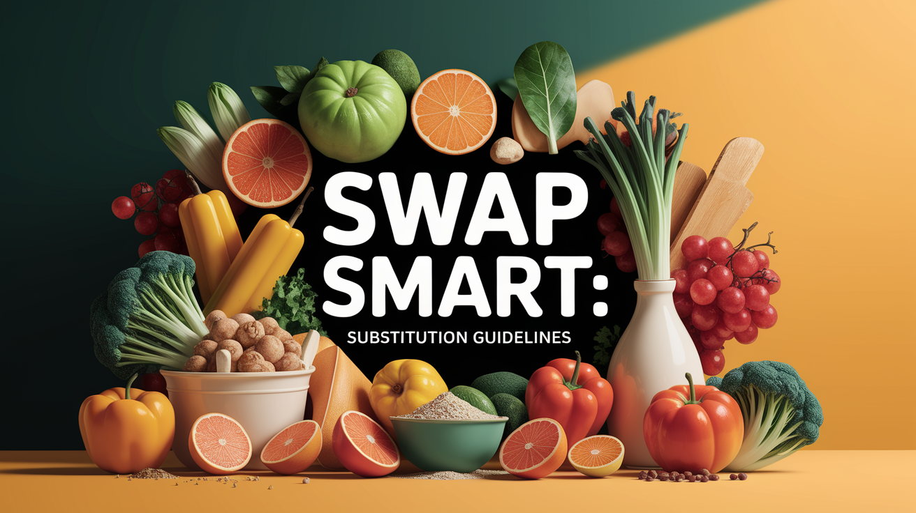 A conceptual illustration representing Swap Smart: Substitution Guidelines. Visualize the main ideas: . Creative but clear representation of the concept. Style: Use shallow depth of field with selective focus to create a professional, intimate feel Employ warm. high quality, detailed, professional, clean composition, good lighting, sharp focus, well-composed. high quality, professional, detailed, well-composed