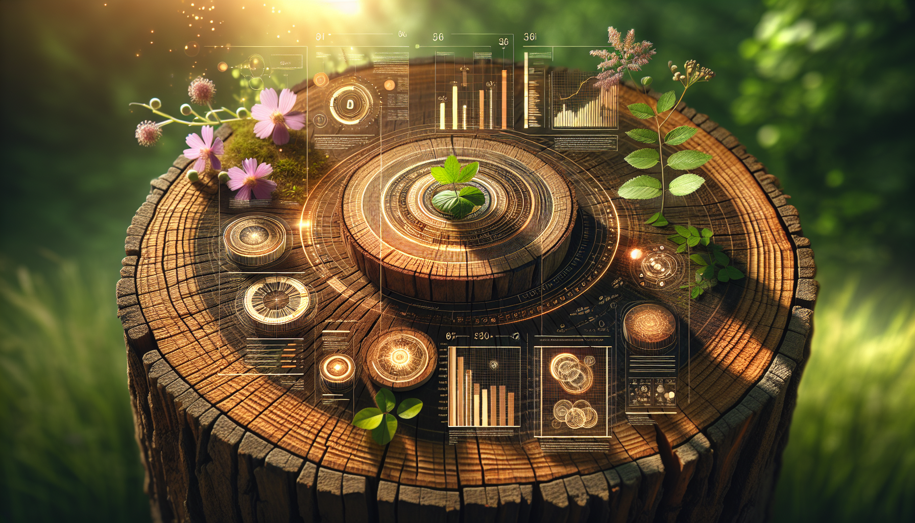 A clean, professional data visualization or infographic related to Evidence from Research and Trials. Include elements like charts, graphs, or statistical representations. Focus on . Style: Use shallow depth of field with selective focus to create a professional, intimate feel  Employ warm, natural lighting that casts a honey-golden glow on the main subjects  Position items on a rustic wooden surface, preferably a cross-section of a tree trunk with visible rings and natural texture  Incorporate vibrant green foliage and delicate purple flowers around the composition's edges  Maintain a soft, gently blurred natural background with subtle bokeh effect  Feature a harmonious color palette of amber, deep greens, and soft purples  Arrange elements at varying heights to create visual interest and natural flow  Create a clean, uncluttered composition that feels organic yet intentional  Capture fine details and textures with macro-photography techniques  Evoke a serene, botanical spa-like atmosphere that feels both premium and natural. high quality, detailed, professional, clean composition, good lighting, sharp focus, well-composed. high quality, professional, detailed, well-composed